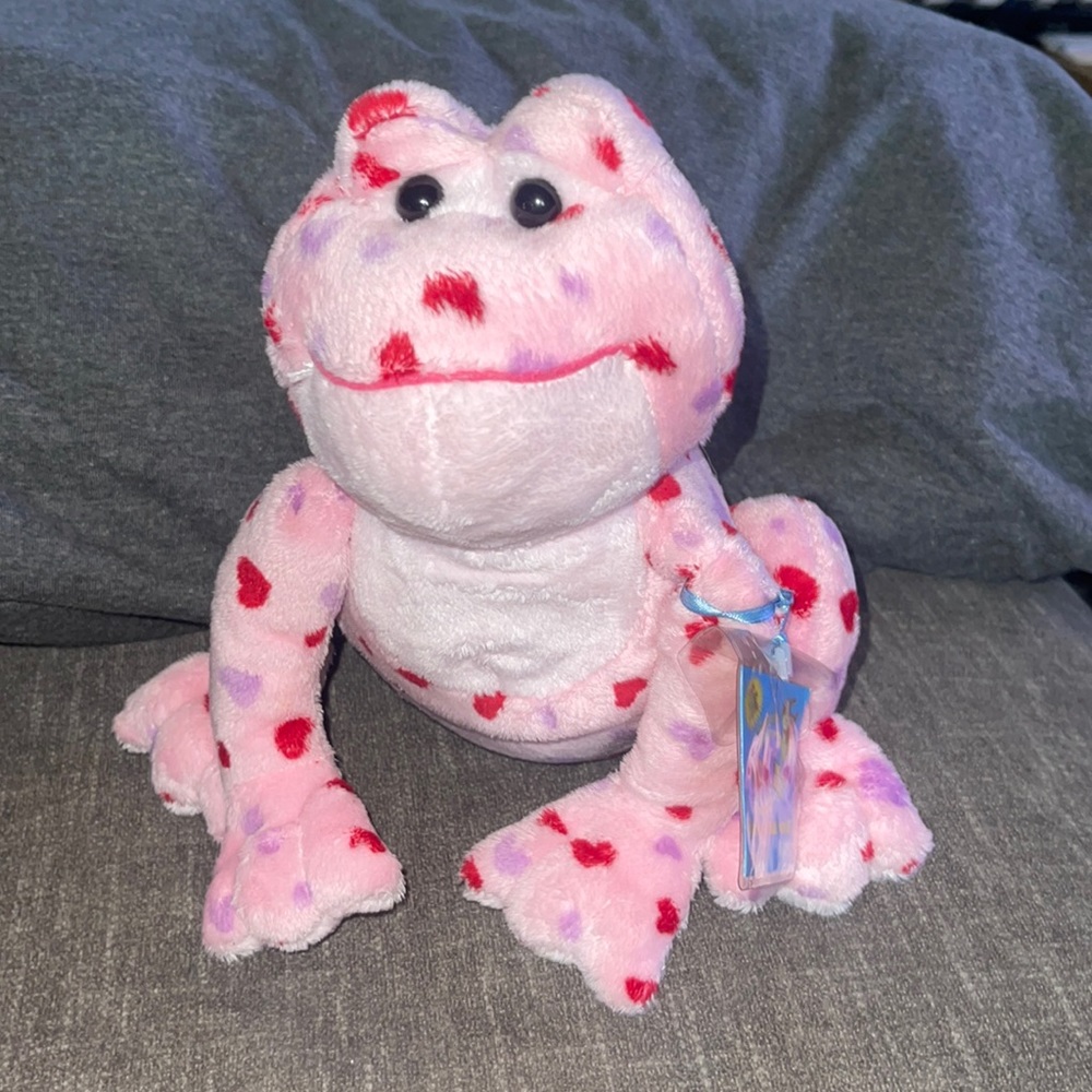 WEBKINZ Ganz Love Frog HM144 w/Hang & But Tag No active Code w/Hearts like new
